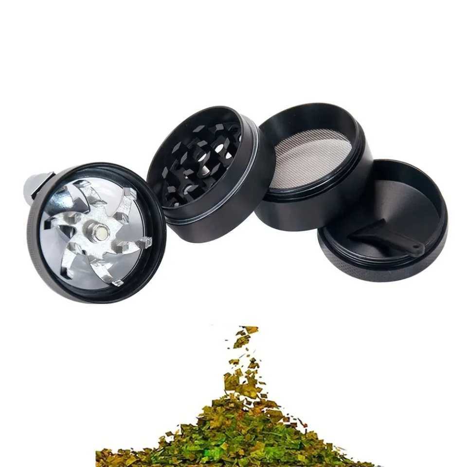 63MM 4 tier hand cranked zinc alloy herb grinder herb grinder spice grinder for smoking accessories hard spices Y250521