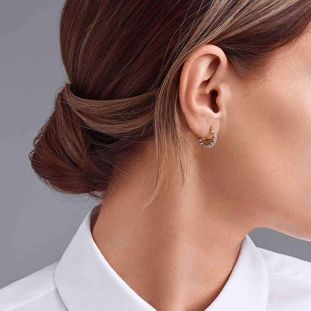 Solid sier cubic zirconia ring and 14k gold earrings, low allergenic Hies women's earrings