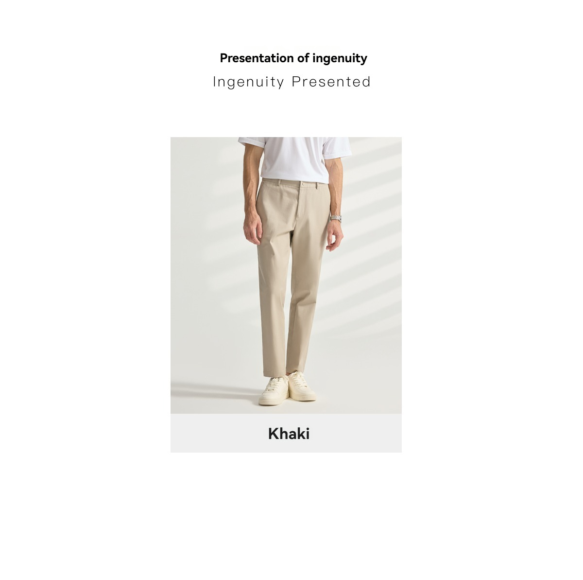 BXS/Men's Beige Business Casual Pants/Khaki Casual Trousers for Men/Office-to-Weekend Beige Chinos