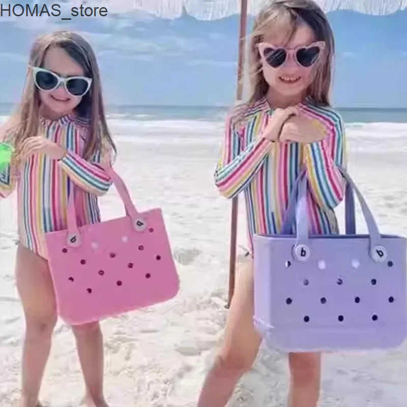 Extra Large beach bag rubber boggs bag xl EVA Waterproof Travel Picnic Capacity Portable Handbag Summer Jelly Tote Bag Kid Purse Q250523