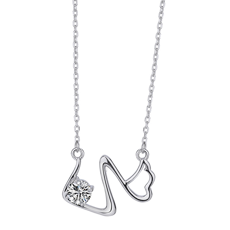 Moissanite Fish Design S925 Sterling Silver Necklace, Minimalist Luxury Design, Fashionable and Versatile Women's Jewelry, Perfect Birthday and V