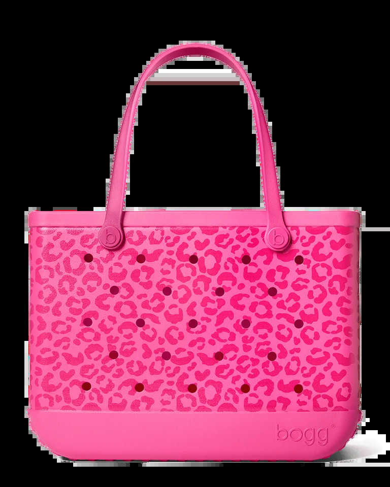 Original Bogg Bag Purrr Fectly Pink Leopard Large Tote Bag for Beach Pool Boat Lightweight Waterproof Washable Durable Q250523