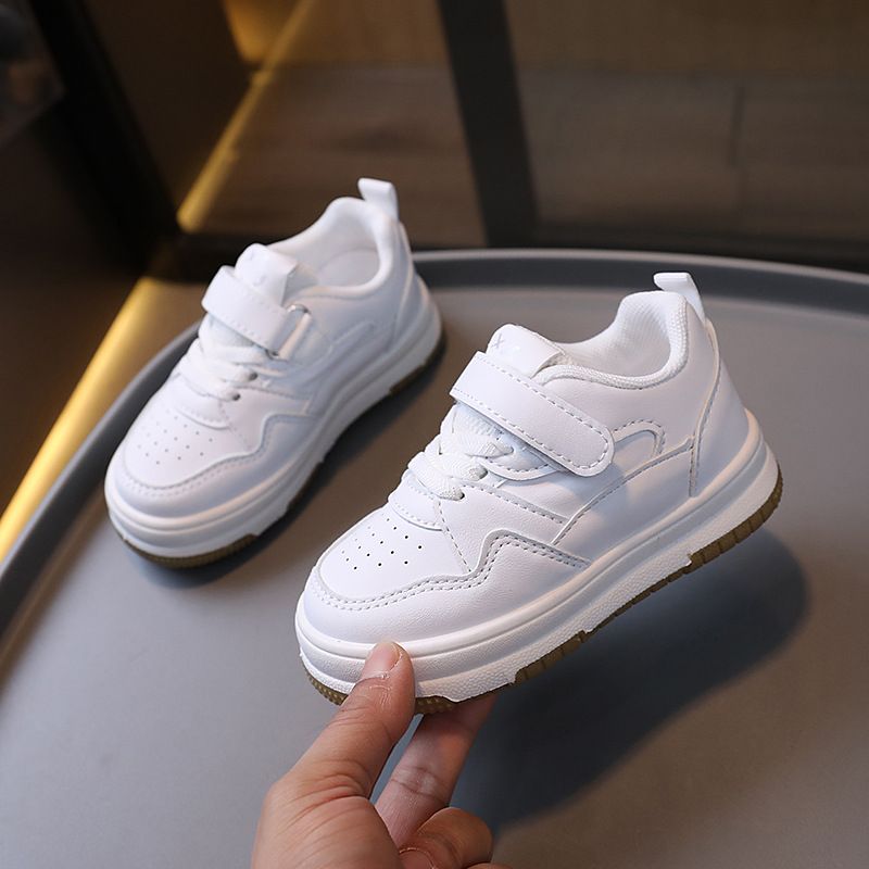 2025 New Toddler Kids Fashion Design Walking Shoes White Shoes Non-slip Casual Trainers Happysteps Infant Boys Girls Outdoor Board Sneakers Sizes US5c