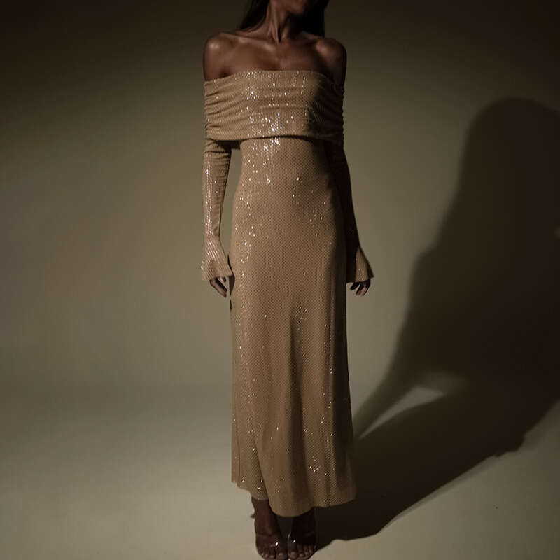 Halter Whit Maxi Dresses YY Summer New Sexy Full Hip Long Fashionable Style Temperament Hot Plate Slim Fit One Line Neck Dress For Women Prom Sexy Dre