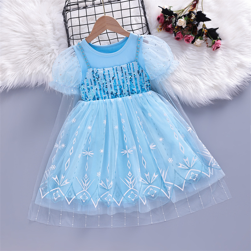 DISNEY kids designer clothes girls designer dress baby Elsa princess dress Holiday outfit comfort girls dress Birthday outfit dress puffy no label des