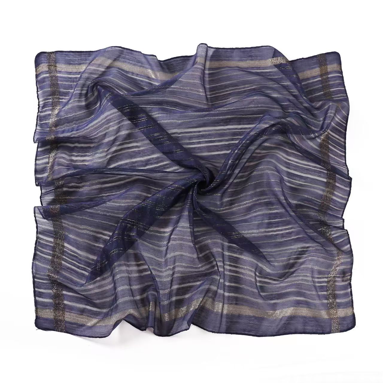 T780 double stripe silver silk square scarf headscarf scarf fashion accessories silk scarf travel sun protection shawl