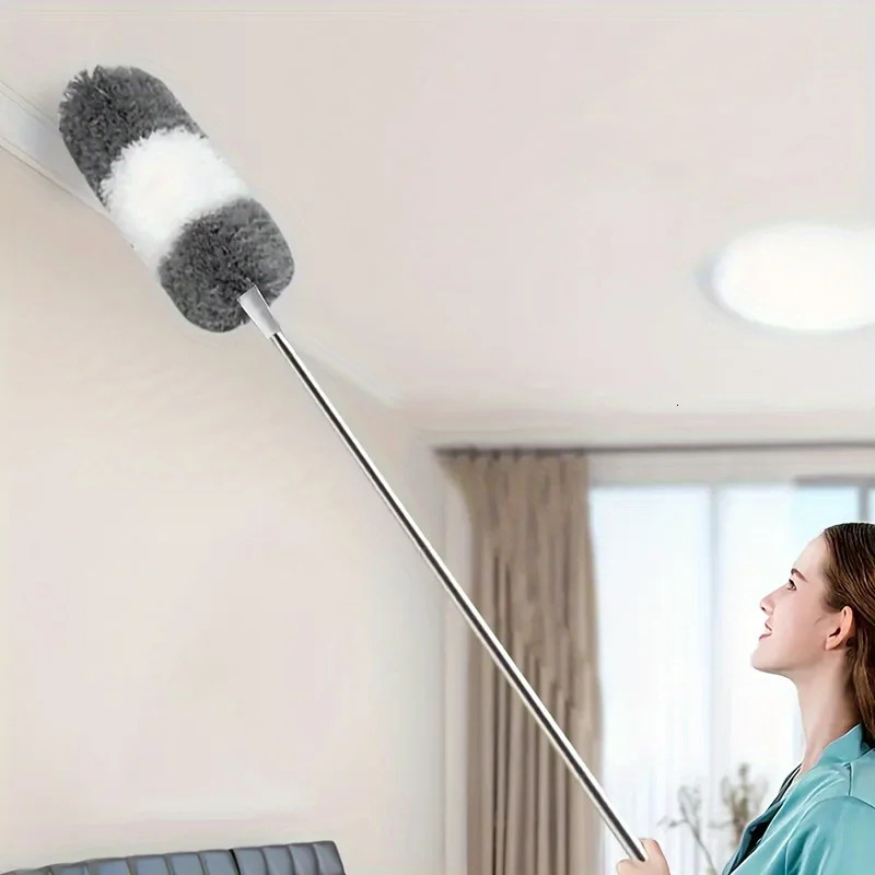 Extra-Long Retractable Duster with Bendable Head Washable Dust Brush for High Ceilings Fans Furniture Car Reusable Cleaning Tool 250522 - view 4