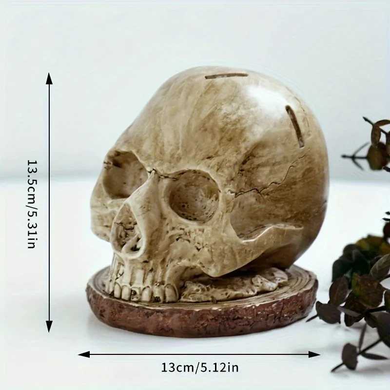 Skull Knife Holder Halloween Horror Kitchen Storage Head Rack Skeleton Knife and Fork Stand Desktop Ornaments Home Decoration Y250522