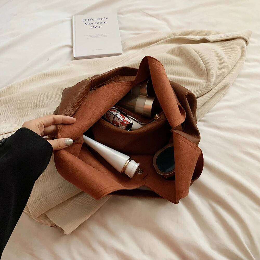 Women's Bags Designer Women PU Shoulder Fashion Tote Large Capacity Top Handle Hasp Closure Slouchy Hobo Vintage Shopper Bag