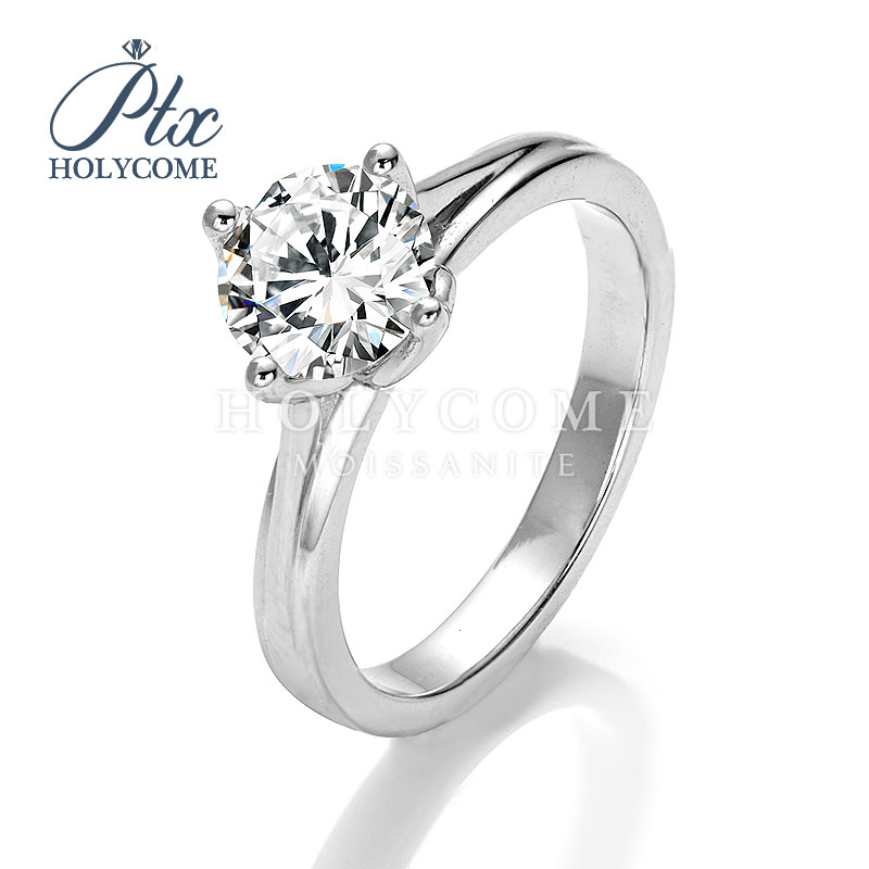 Engagement Wedding Moissanite Ring Charm Six Prong Lotus Design VVS 1CT Diamond Women 925 Sterling Silver D Color Moissanite Ring