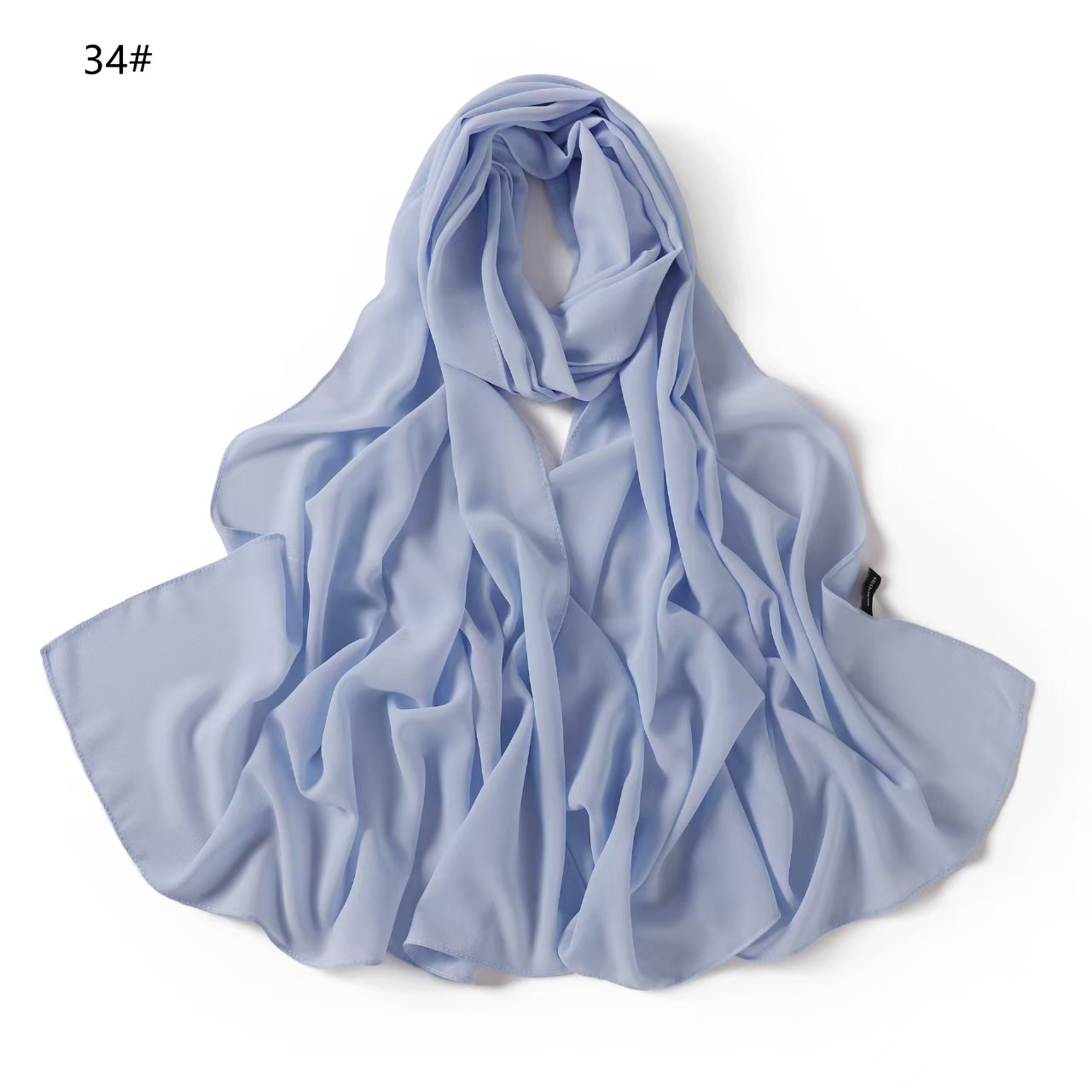 T781 corner edge solid color pearl chiffon long scarf good feel chiffon headscarf gauze scarf thin scarf