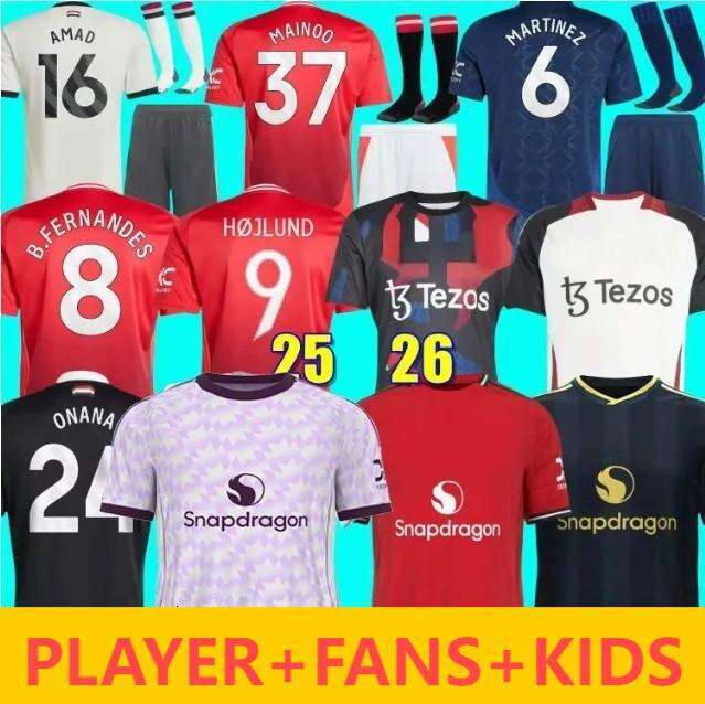 25 26 Soccer Jerseys GARNACHO HOJLUN MARTINEZ CASEMIRO football shirts B. FERNANES men kids kits MAINOO ZIRKZEE Pre match icon jersey