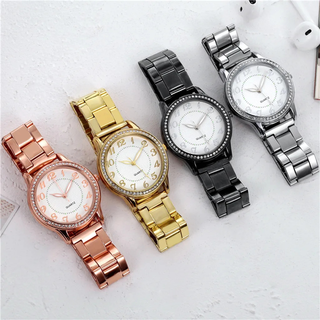 Women Watches Fashion Circular Ladies Quartz Watch Bracelet Set Golden Dial Simple Rose Gold Mesh Watches Women#3 250522