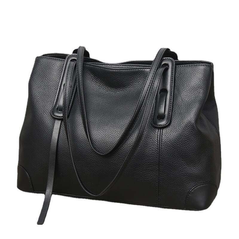 Tote Bag Genuine Leather Handbag Women New Fashionable Large Capacity Tote For Women S Commuting Fashion Soft Cowhide Shoulder Bag Messenger Bag