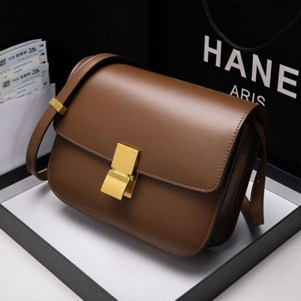 New Women's Autumn/Winter Small Square Single Shoulder Crossbody Brown Tofu Saddle Bag