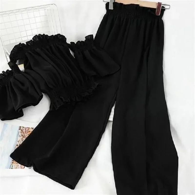 Plus Size Fashionable Set Short Sleeve Wide Leg Pants Two Piece Suit for plus Women Summer Style Casual Wear 250516Z