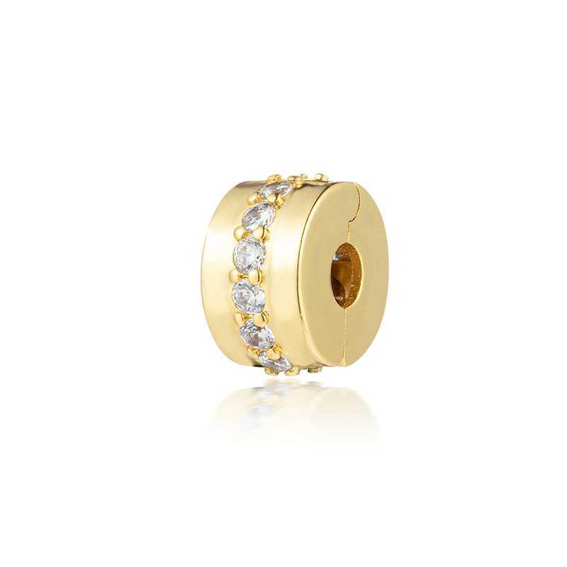 Gold Safety Chain Clip Flowers Stars Daisy Charm Beads Fit Original European 925 Sterling Silver Bracelet DIY Women Jewelry GiftXJ250523