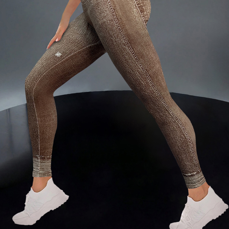 High Elastic Womens Athletic Yoga Pant with Hip Lift Stylish Slim-Fit Sports Jean