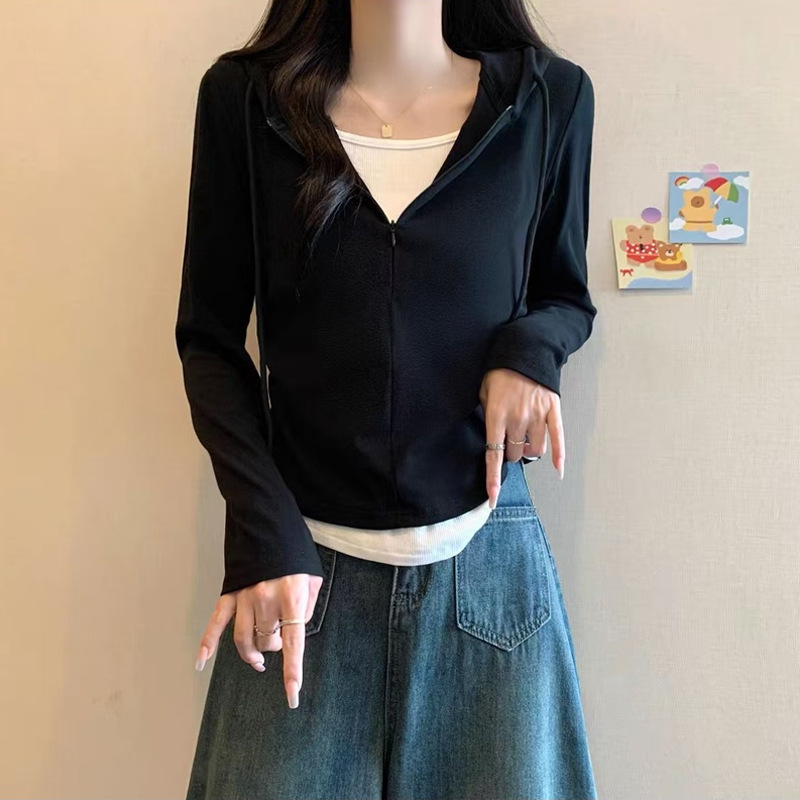 DO1906 Autumn new women's clothing Korean long-sleeved T-shirt women's tops Korean loose letter thin sweater women