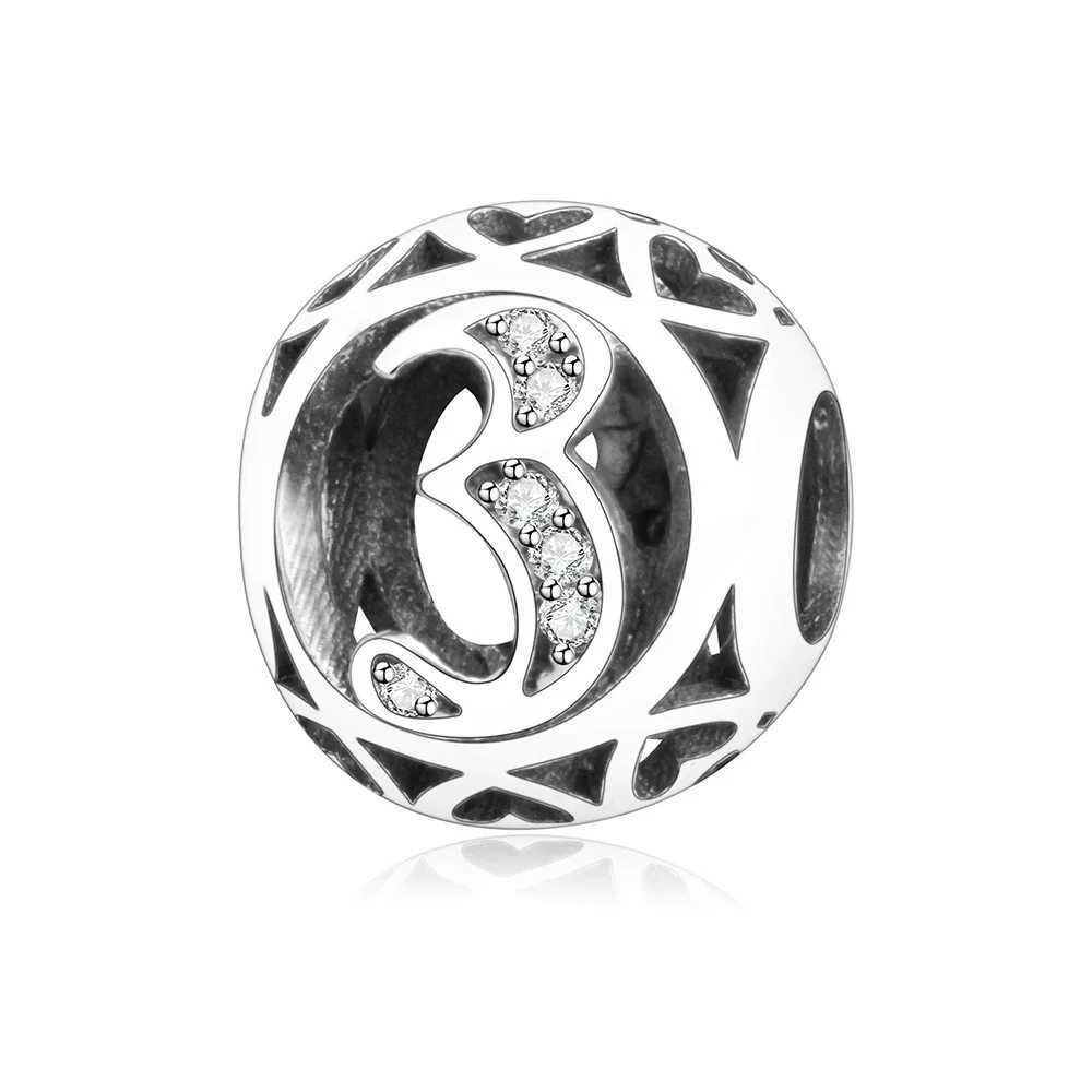 Authentic 925 Sterling Silver Number 0 1 2 3 4 5 6 7 8 9 Beads Fit Original Europe Charm Bracelets Silver Jewelry DIY BerloqueXJ250523