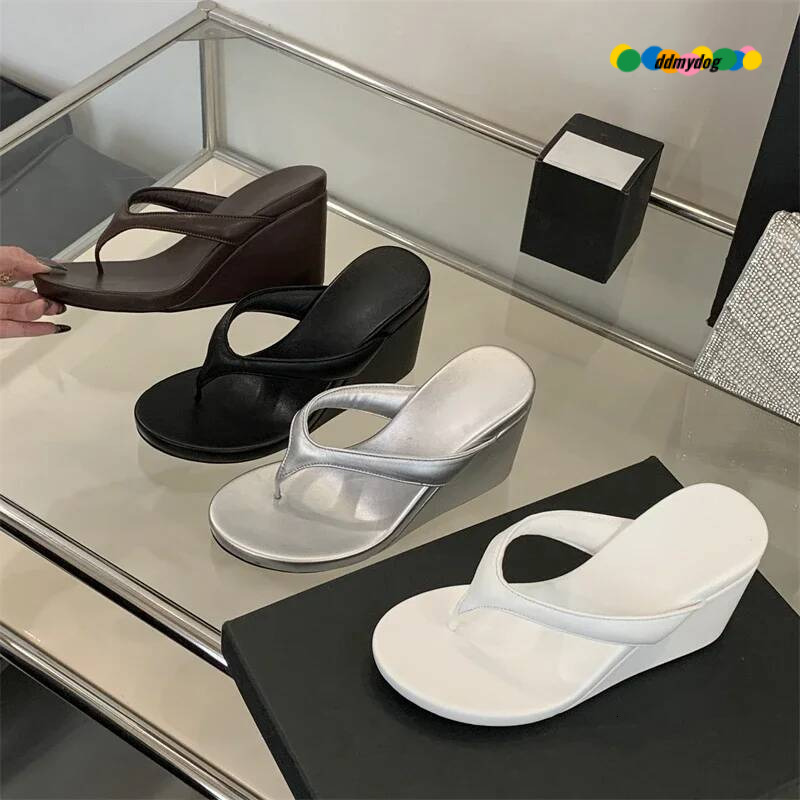 New Fashion Solid Platform Clip Toe Wedges Slippers Woman High Heels Sandals Summer Flip Flops Slide Shoes ddmymonkey