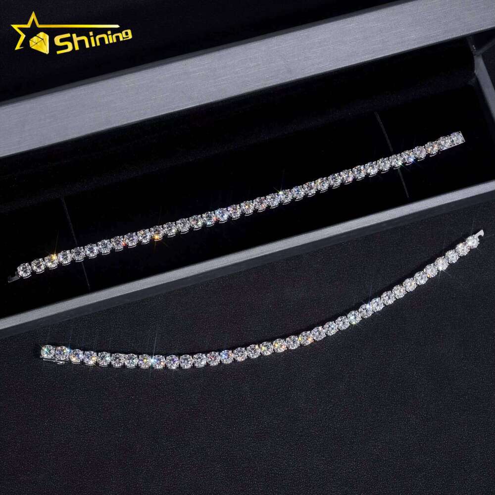 Iced Out Vvs Moissanite Lab Dia Stainless Steel 4Mm 18Inch 20Inch 22Inch Tennis Chain Necklace
