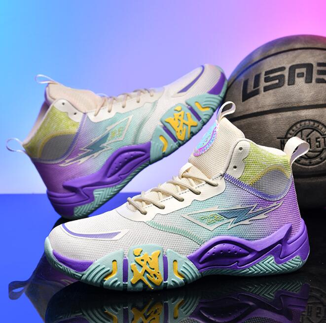 Men's Brand Basketball sneaker Fashion Purple Basketball Sneakers Men Women Training Sport Boots Kids Adult Athletic Shoes Z 5.23-5