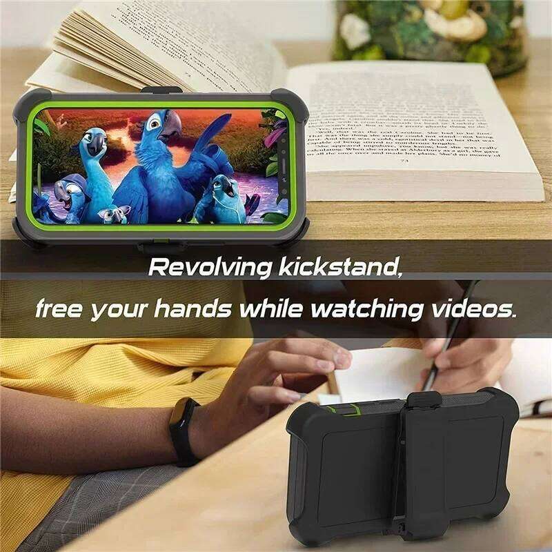 Fashion Hybrid Heavy Duty Armor Phone Case for IPhone 16 15 14 13 12 11 Pro Max Plus Shockproof Protect Otter Hard Box Belt Clip Cover