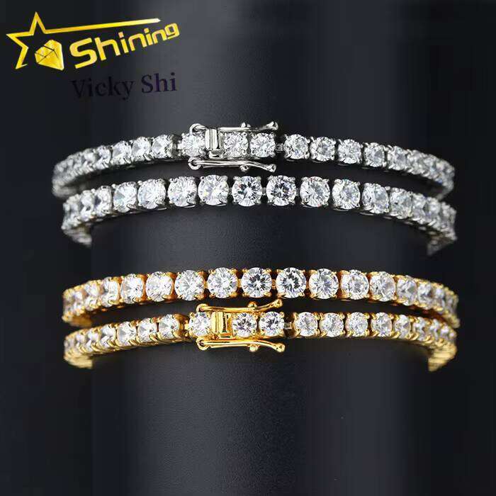 Wholesale Price Sier Pass Dia Tester 2Mm 3Mm 4Mm 5Mm 65Mm Moissanite Tennis Bracelet Necklace