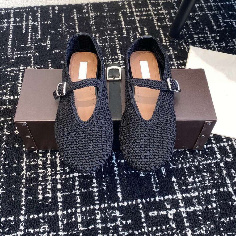 2025 new woven hemp rope single buckle ballet for women, flat and comfortable Mary Jane women's singles shoes