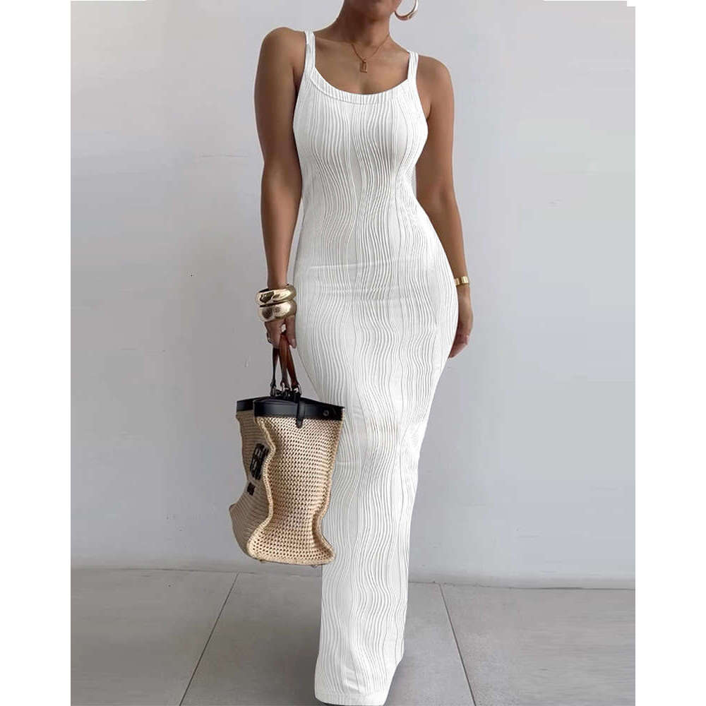 Halter Whit Maxi Dresses Summer Women S Tight Sleeveless Temperament Long Dresses Prom Sexy Dress