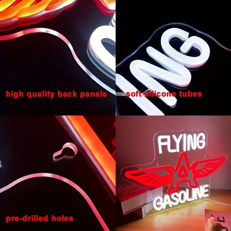 Garage Neon Sign for Wall Decor Retro Garage Led Neon Light Light Up Shop Indoor Decor Auto Gasoline Wall Decor USB Powered