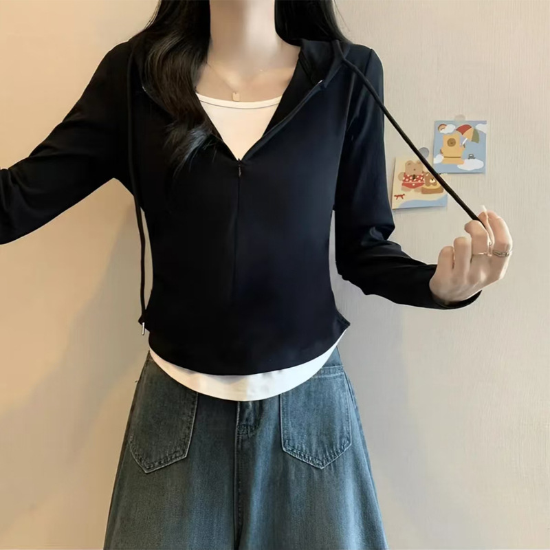 DO1906 Autumn new women's clothing Korean long-sleeved T-shirt women's tops Korean loose letter thin sweater women