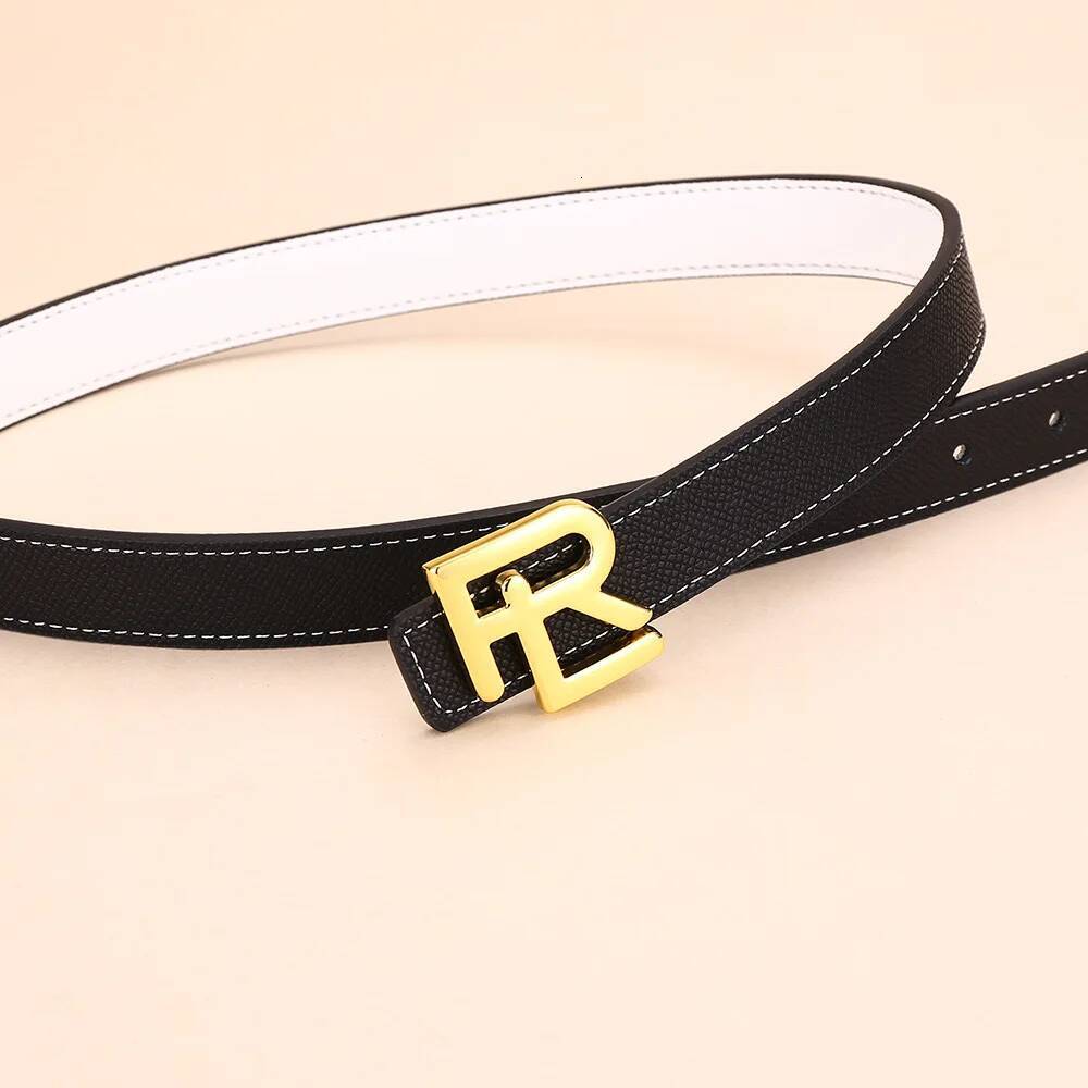 Women's Fashion Use Reversible Leather Belt High Quality Gold Buckle is best matched with women's denim belt dress
