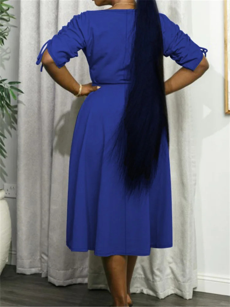 Wmstar Plus Size Two Piece Set Women Casual Bandage Sleeve Top and Dress Sets Summer Clothes Matching Wholesale Drop 250516Z