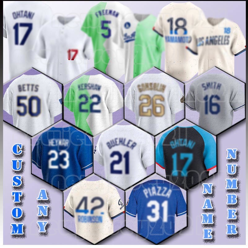 5 Freddie Freeman 50 Mookie Betts 17 Shohei Ohtani Baseball Jersey Los Angeleses Dodgerss Will Smith Jackie Robinson Max Muncy Yoshinobu Yamamoto James Outman Pages
