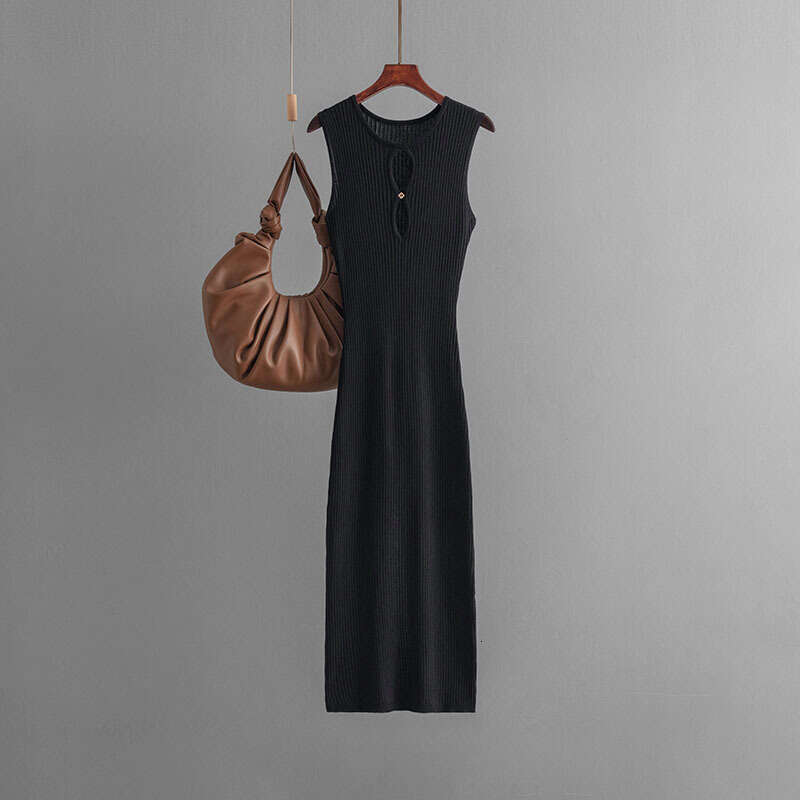Halter Whit Maxi Dresses Women S New Summer Sexy Hollow Knitted Sleeveless Round Neck Slimming Dress For Women Prom Sexy Dress