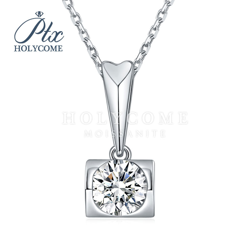 Angel Kiss Design Moissanite Pendant D VVS Diamond Factory Price 1CT Silver 925 Round Brilliant Cut Woman Pendant Moissanite Necklace for Women