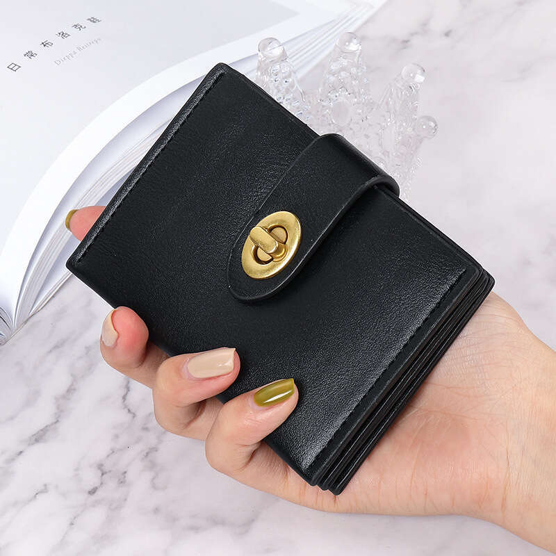 Japanese and Korean Small Short New Solid Color Simple High end Student Instagram Multi Card Thin Style Wallet Women's designer bag