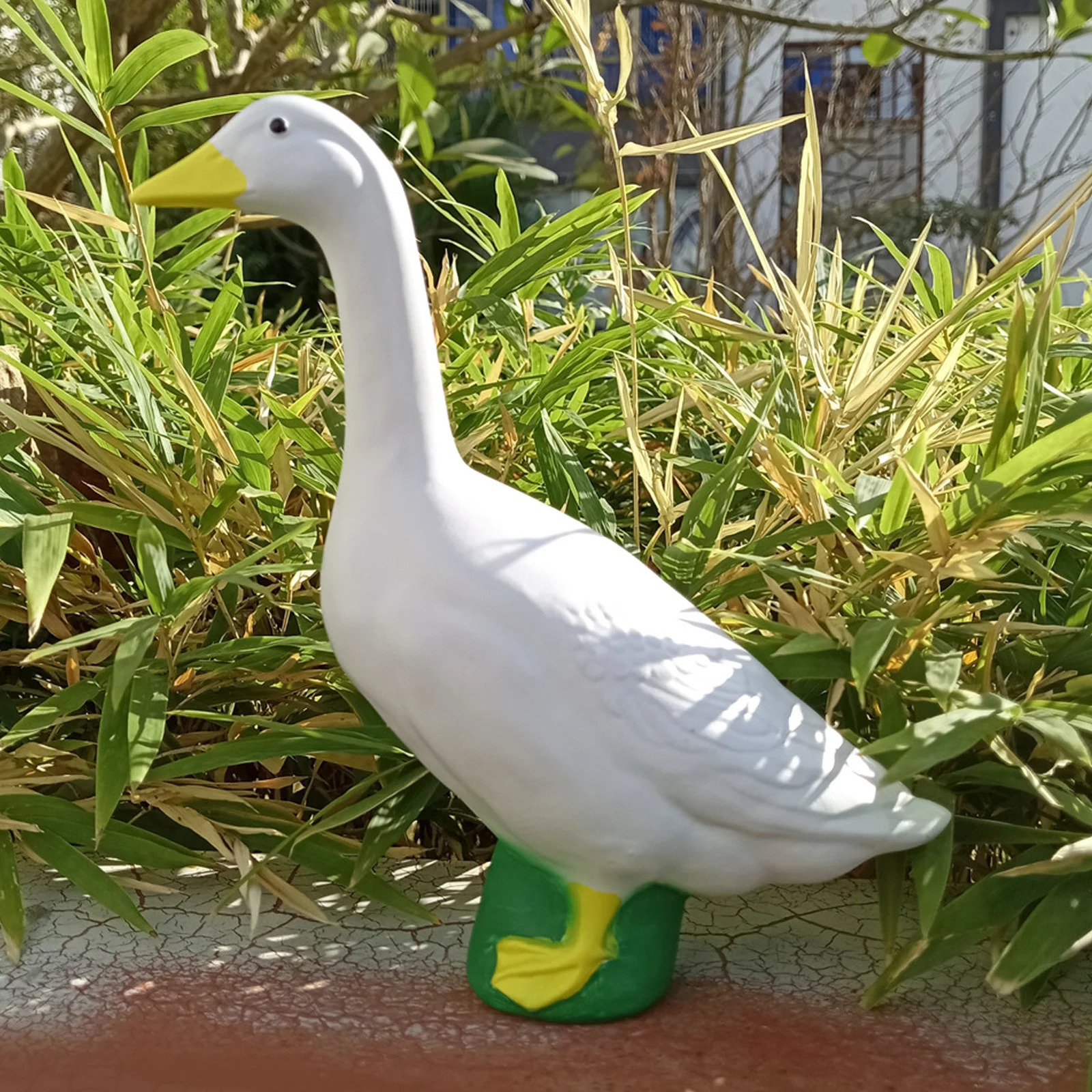 Resin Goose Figurine Lifelike Exquisite Craft Goose Statue Sculpture Ornament for Home Garden Porches Decoration 250425