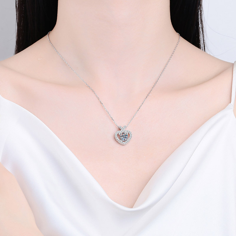 Sophisticate Your Style: Heart Shaped Jewelry Piece with Moissanite Gemstone