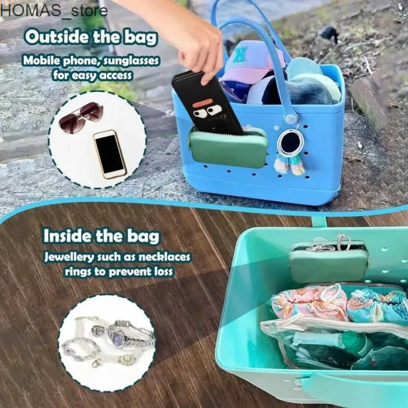 Medium Bogg Beach Bag EVA Rubber Waterproof Pool Shoulder Handbag Picnic Women Shopping Storage Basket Tote Jelly Sac Bogg Bag Q0523