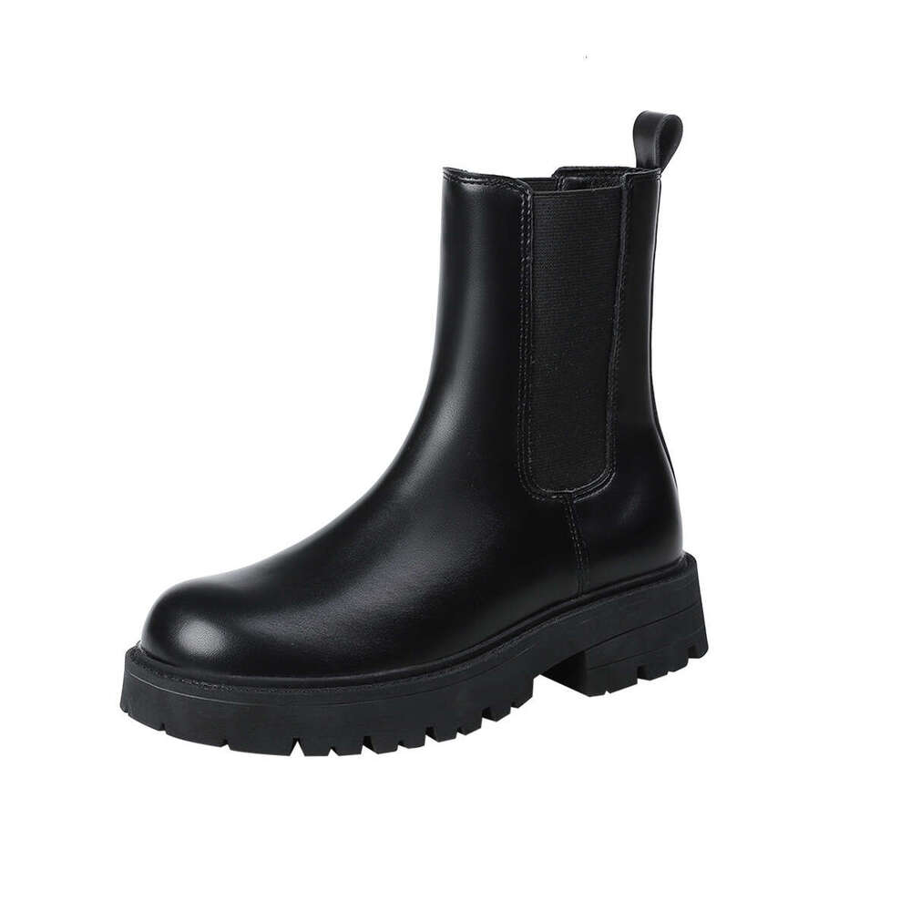 Chelsea short women's thick sole 2024 autumn and winter new British style chimney mid tube internet famous super hot Martin boots women