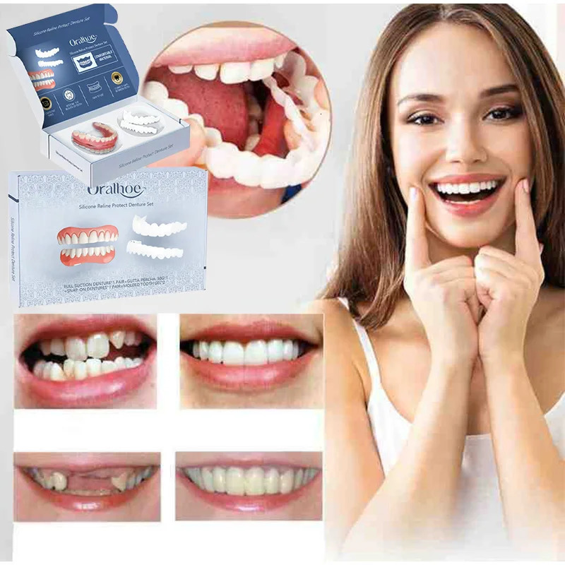 Veneer Snap-on Teeth Kit Temporary Fake Tooth Whitening Replacement Long-lasting Portable Denture Adhesive Thermoplastic Set 250519