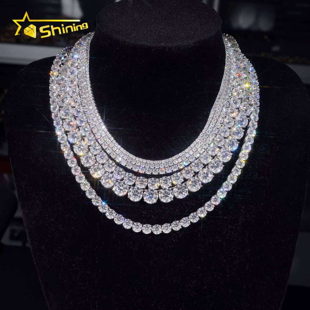 Classic Basket Fork Setting Sier VVS Bracelet Necklace Silica Tennis Chain