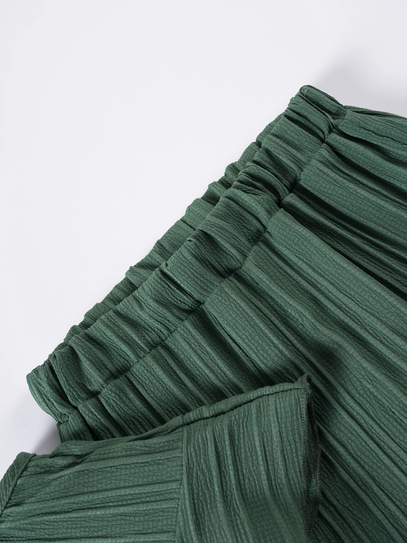 Girls Summer Beach Vacation Outfit Flattering Halter Cami Top with Ruched Detail Flowy Wide Leg Pants Chic Clothes Sets 250517z