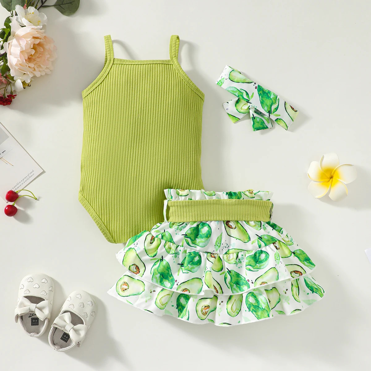 02 Year Old born Baby Girls Summer Sleeveless Suspender Jumpsuit With Floral Print Short Skirt Cute Fashion Toddler Set 250517z