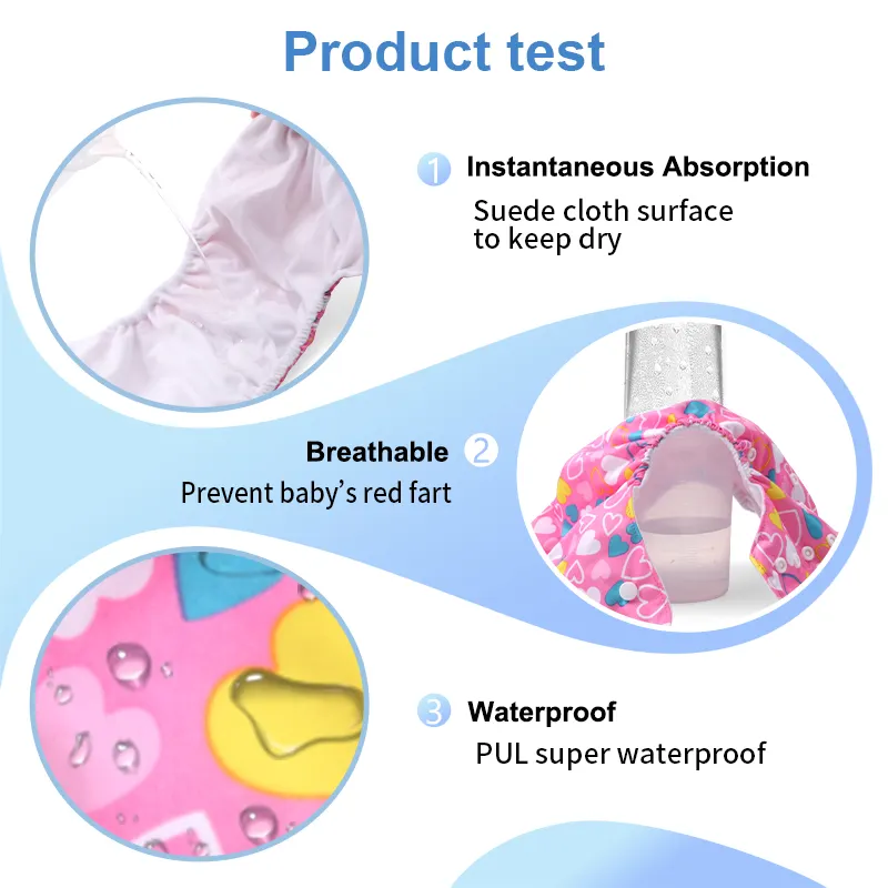 Washable Baby Diapers Manufacturing Diaper Reusable Pocket Diaper East to Use with Different Designs Wholesale Baby Cloth Diapers Reusable Modern Clot
