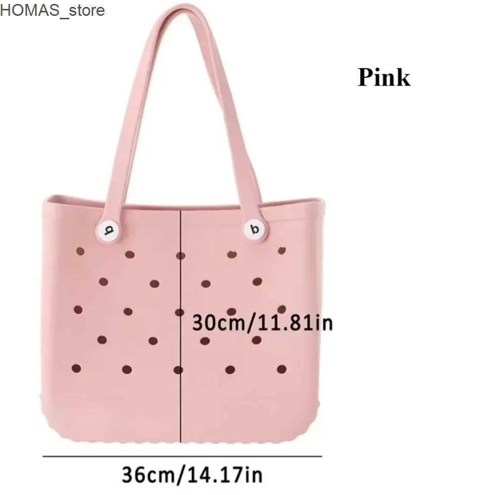 EVA Beach Bag Lightweight Waterproof Shoulder Bag for Travel Pool Party Water Sports Summer Essential Large Capacity Handbags Q250523