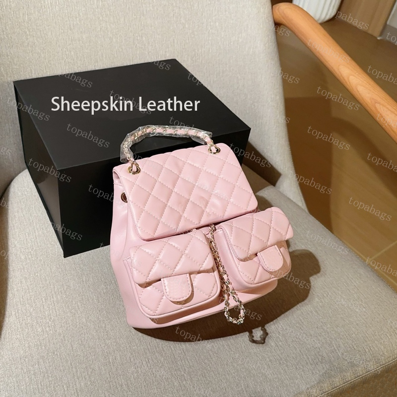 Women's Fashion Backpack Bags Real Leather Caviar or Sheepskin Mini Designer Backpacks Lady Classic Vintage Handbags